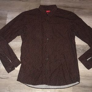 Hugo Boss red and black shapes dress shirt  size XL